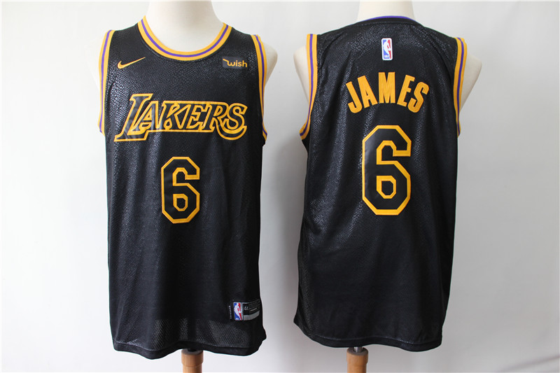 Men Los Angeles Lakers #6 James black game NBA Nike Jerseys